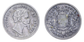 VITT. EMANUELE II (1849-1861) 50 CENT. 1860 FIRENZE AG. 2,48 GR. BB