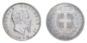 VITT. EMANUELE II (1861-1878) 5 LIRE 1878 ROMA NC AG. 24,88 GR. BB+