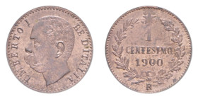 UMBERTO I (1878-1900) 1 CENT. 1900 ROMA CU. 1 GR. FDC ROSSO
