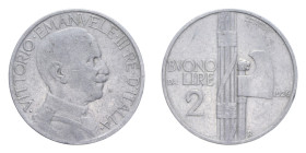 VITT. EMANUELE III (1900-1943) BUONO 2 LIRE 1926 FASCIO R NI. 9,88 GR. BB