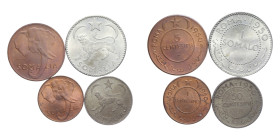 AFIS SOMALIA ITALIANA 1 SOMALO + 50-5-1 CENT. 1950 LOTTO 4 MONETE SPL/FDC