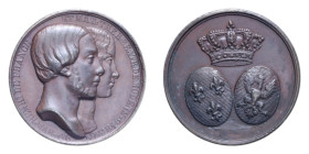 FRANCIA LUIGI FILIPPO I MEDAGLIA 1846 HENRY DE FRANCE E BEATRICE DI MODENA CU. 4,01 GR. 20 MM. SPL/SPL+