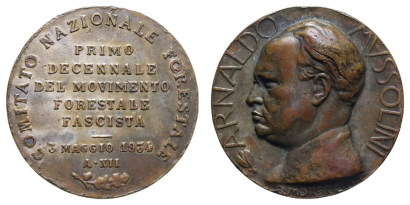 REGNO D'ITALIA MEDAGLIA 1934 XIII COMITATO NAZIONALE FORESTALE FASCISTA AE. 11,3...