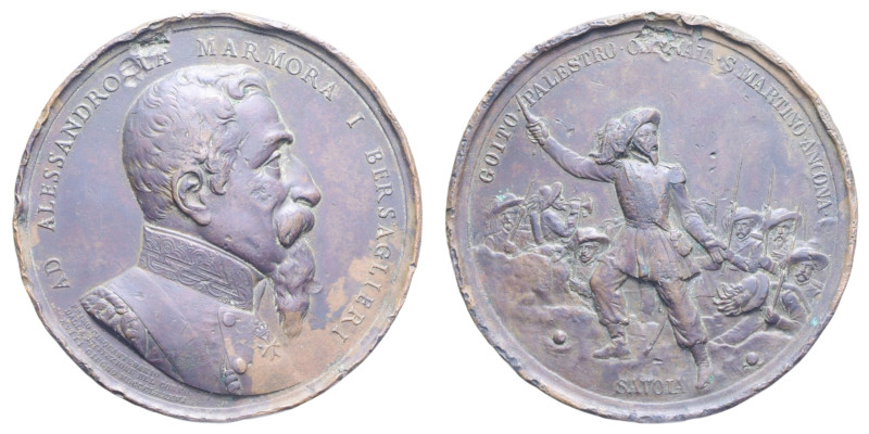 REGNO D'ITALIA MEDAGLIA 50° ANNIVERSARIO BERSAGLIERI LA MARMORA 1886 AE. 129,25 ...