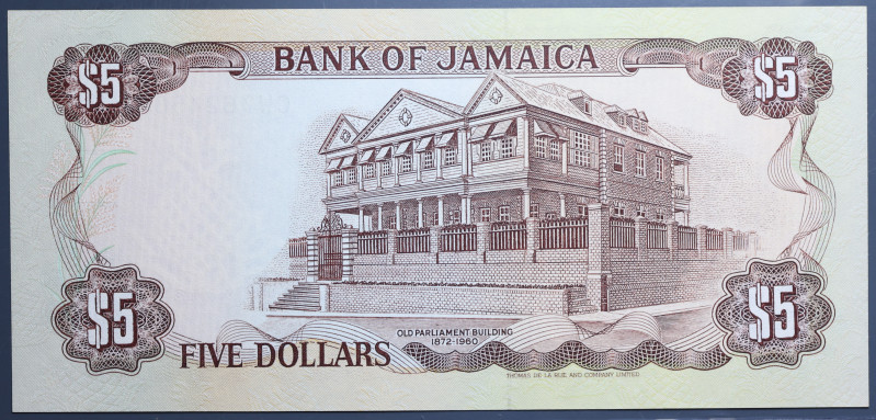 JAMAICA 5 DOLLARS 1992 FDS