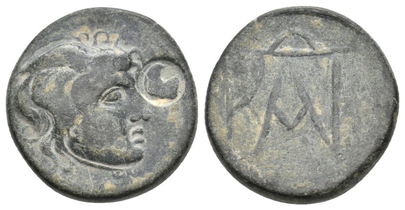KINGS OF BOSPOROS. Polemo I (Circa 37-8 BC). Pantikapaion. Ae.
Obv: Winged head...