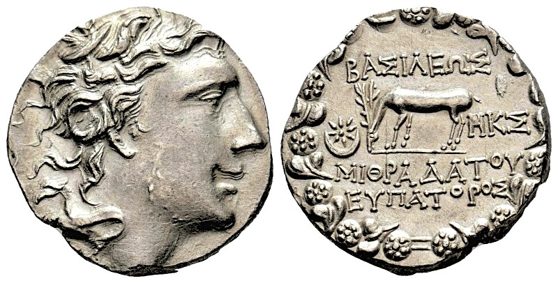 KINGS OF PONTOS. Mithradates VI Eupator (Circa 120-63 BC). AR Tetradrachm.
Obv:...