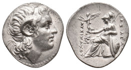 KINGS OF THRACE (Macedonian). Lysimachos (305-281 BC). AR Drachm. Ephesos.
Obv: Diademed head of the deified Alexander right, wearing horn of Ammon....