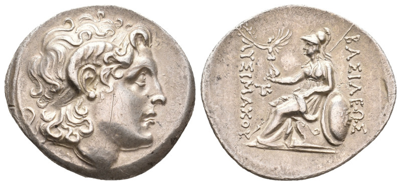 KINGS OF THRACE (Macedonian). Lysimachos (305-281 BC). AR Tetradrachm. Byzantion...