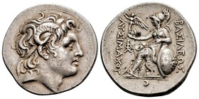 KINGS OF THRACE (Macedonian). Lysimachos (305-281 BC). AR Tetradrachm. Lampsakos.
Obv: Diademed head of the deified Alexander right, wearing horn of ...