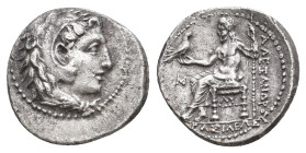 KINGS OF MACEDON. Alexander III 'the Great' (336-323 BC). AR Hemidrachm. Babylon.
Obv: Head of Herakles right, wearing lion skin.
Rev: AΛEΞANΔPOY.
...