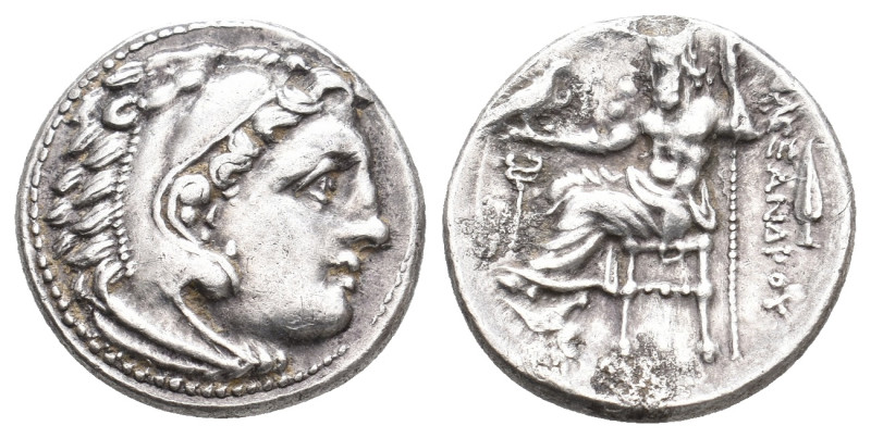 KINGS OF MACEDON. Alexander III 'the Great' (336-323 BC). AR Drachm. Kolophon.
...