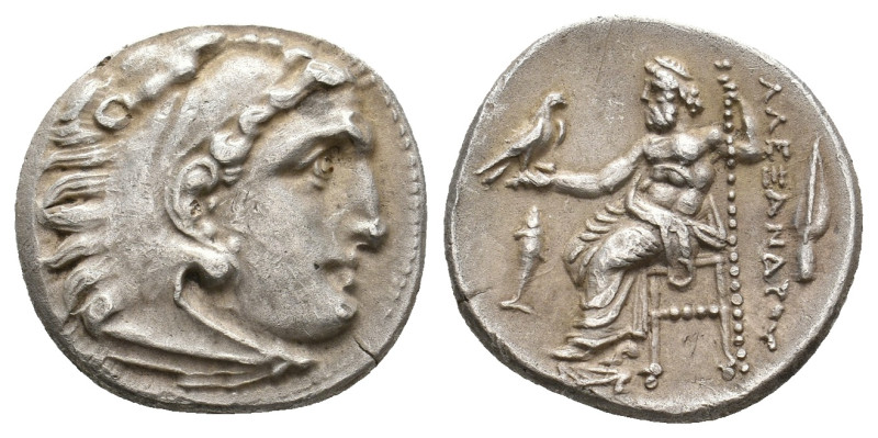 KINGS OF MACEDON. Alexander III 'the Great' (336-323 BC). AR Drachm. Kolophon.
...