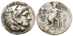 KINGS OF MACEDON. Alexander III 'the Great' (336-323 BC). AR Tetradrachm.
Obv: Head of Herakles right, wearing lion skin.
Rev: AΛEΞANΔPOY / BAΣIΛEΩΣ...