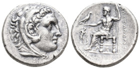 KINGS OF MACEDON. Alexander III 'the Great' (336-323 BC). AR Tetradrachm. Korinth.
Obv: Head of Herakles right, wearing lion skin.
Rev: AΛΕΞΑΝΔΡΟΥ....