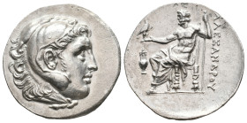 KINGS OF MACEDON. Alexander III 'the Great' (336-323 BC). AR Tetradrachm. Uncertain mint in Greece or Macedon.
Obv: Head of Herakles right, wearing l...
