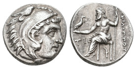 KINGS OF MACEDON. Philip III Arrhidaios (323-317 BC). AR Drachm. Sardes.
Obv: Head of Herakles right, wearing lion skin.
Rev: ΦΙΛΙΠΠΟΥ.
Zeus seated...