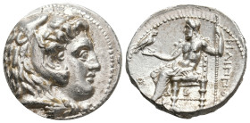 KINGS OF MACEDON. Philip III Arrhidaios (323-317 BC). AR Tetradrachm. Babylon.
Obv: Head of Herakles right, wearing lion skin.
Rev: ΦΙΛΙΠΠΟΥ / [ΒΑΣΙ...
