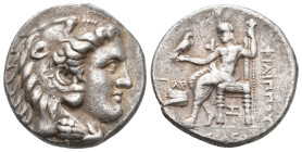 KINGS OF MACEDON. Philip III Arrhidaios (323-317 BC). AR Tetradrachm. Arados.
Obv: Head of Herakles right, wearing lion skin.
Rev: ΦIΛIΠΠOY / [ΒΑΣΙΛ...