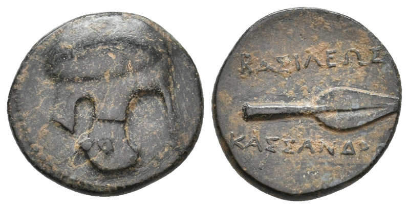 KINGS OF MACEDON. Kassander (305-298 BC). Ae. Uncertain mint in Caria.
Obv: Hel...