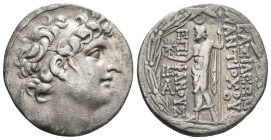SELEUCID KINGDOM. Antiochos VIII Epiphanes. Antioch on the Orontes (Circa 129-128 BC). AR Tetradrachm.
Obv: Diademed head of Antiochos r. Filletborde...