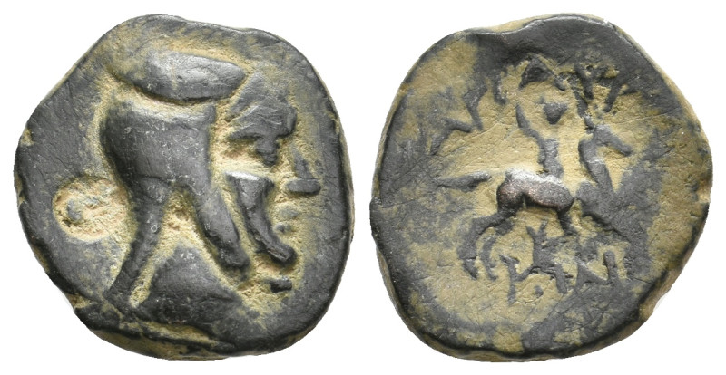 KINGS of CAPPADOCIA. Ariaramnes. (circa 280-230 BC). AE.
Obv: Head right, weari...