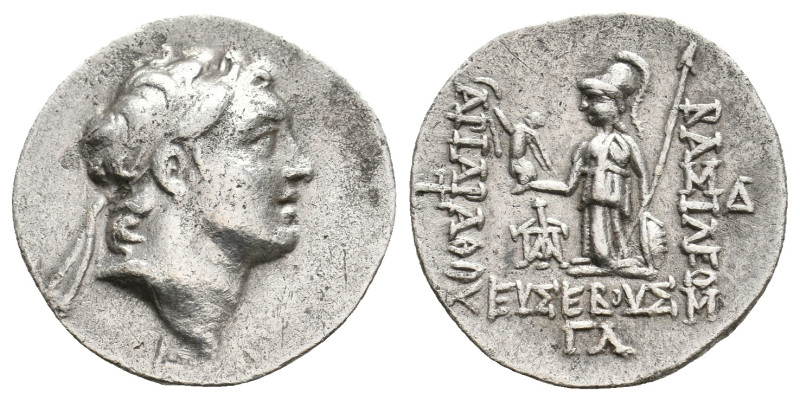 KINGS of CAPPADOCIA. Ariarathes V. (circa163-130 BC). AR Drachm.
Obv: Diademed ...