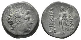 KINGS OF BITHYNIA. Prousias II Kynegos (182-149 BC). Nikomedeia. Ae.
Obv: Head of Prousias right, wearing winged diadem.
Rev: ΒΑΣΙΛΕΩΣ / ΠΡΟΥΣΙΟΥ.
...