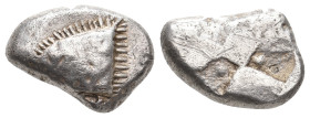 PAPHLAGONIA. Sinope. (Circa 490-425 BC). AR Drachm.
Obv: Head of sea-eagle left, with 'talon'; below, dolphin left.
Rev: Quadripartite stippled incu...