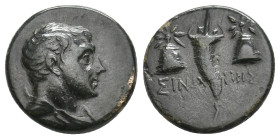 PAPHLAGONIA. Sinope.Struck under Mithradates VI (Circa 120-111 or 110-100 BC). Ae.
Obv: Draped and winged bust of Perseus right.
Rev: ΣΙΝΩ - ΠΗΣ.
C...