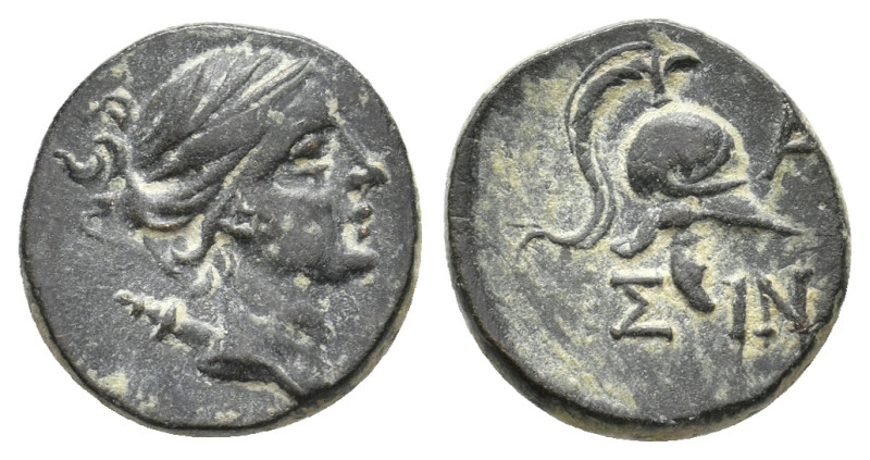 PISIDIA. Isinda. Era of Amyntas? (36-25 BC). Ae.
Obv: Bust of Artemis right, bo...