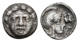 PISIDIA. Selge. (Circa 350-300 BC). AR Obol
Obv: Facing gorgoneion.
Rev: Helmeted head of Athena right; astragalos to right.
SNG BN 1929.
Conditio...