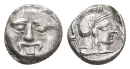 PISIDIA. Selge. (Circa 350-300 BC). AR Obol.
Obv: Gorgoneion.
Rev: Helmeted head of Athena right.
SNG Paris-1930/34
Condition: VF.
Weight: 1 g.
...