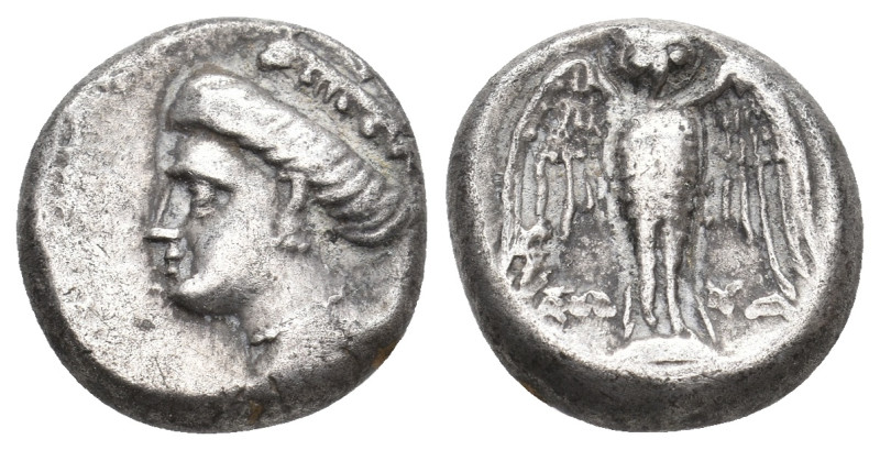 PONTOS. Amisos (Circa 435-370 BC). Uncertain magistrate. AR Drachm.
Obv: Head o...
