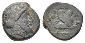 MYSIA. Iolla. (4th century BC). Ae
Obv: Laureate head of Zeus right.
Rev: ΙΟΛΛΑ.
Forepart of Pegasos right; below, grain ear.
Klein 258.
Conditio...