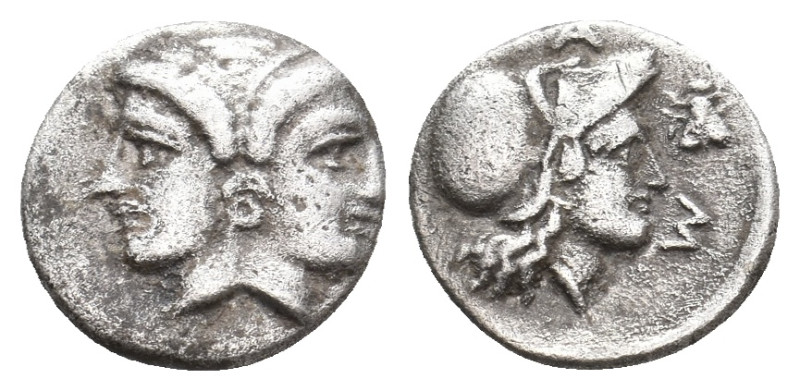 MYSIA. Lampsakos. (4th-3rd centuries BC). AR Diobol
Obv: Janiform female head....