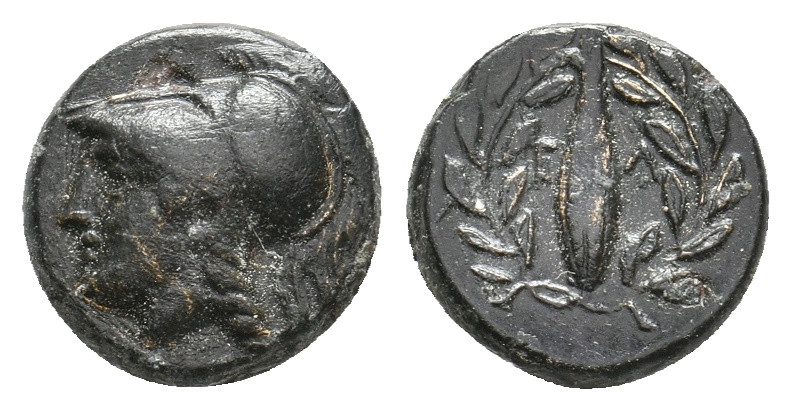 AIOLIS. Elaia. (circa 340-300 BC). AE
Obv: Head of Athena left, wearing Corinti...