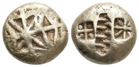 IONIA. Uncertain. (Circa 625-600 BC). EL Stater. Milesian standard. Geometric type.
Obv: Geometric figure resembling a star, composed of a cross with...