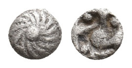 IONIA. Erythrai? (Circa 480-450 BC). AR Hemitetartemorion.
Obv: Rosette.
Rev: Cruciform incuse, with central pellet and pellet in each angle.
SNG K...