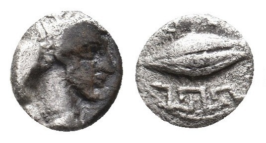 IONIA. Magnesia ad Maeandrum. Circa 465-459 BC. Themistokles. AR Hemiobol.
Obv:...