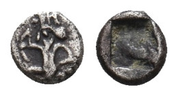 PERSIA. Achaemenid Empire. Time of Xerxes II to Artaxerxes II. (Circa 420-375 BC.) AR Tetartemorion.Uncertain mint in Cilicia.
Obv:Persian king or he...