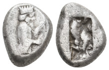 PERSIA. Achaemenid Empire. Time of Darios I (520-505 BC). AR Siglos. Sardes.
Obv: Half-length figure of Persian king right, holding bow and arrows.
...