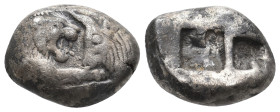 KINGS OF LYDIA. Kroisos (Circa 564/53-550/39 BC). AR Double Siglos or Stater. Sardes.
Obv: Confronted foreparts of lion and bull.
Rev: Two incuse sq...