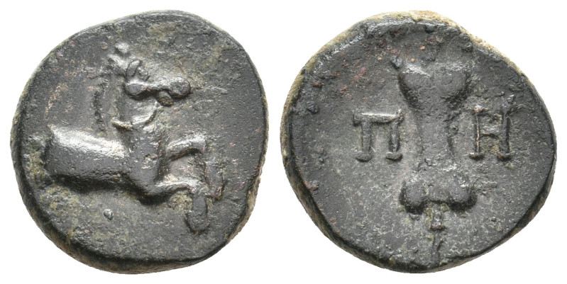 PAMPHYLIA. Aspendos. (5th-3rd centuries BC). Ae.
Obv: Forepart of horse right....