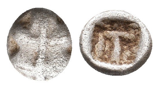 CARIA. Rhodes. Kamiros. (Circa 500-460 BC). AR Hemiobol
Obv: Fig leaf, seen fro...