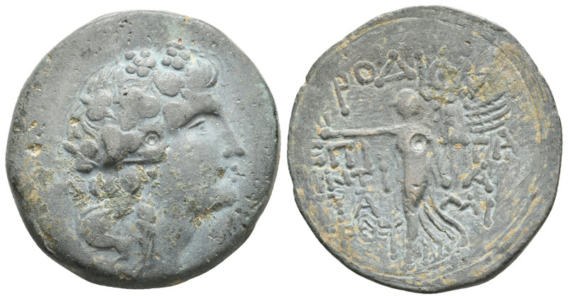 CARIA. Rhodos. (Circa31 BC-AD 60). AE
Obv: Head of young Dionysos right, wearin...