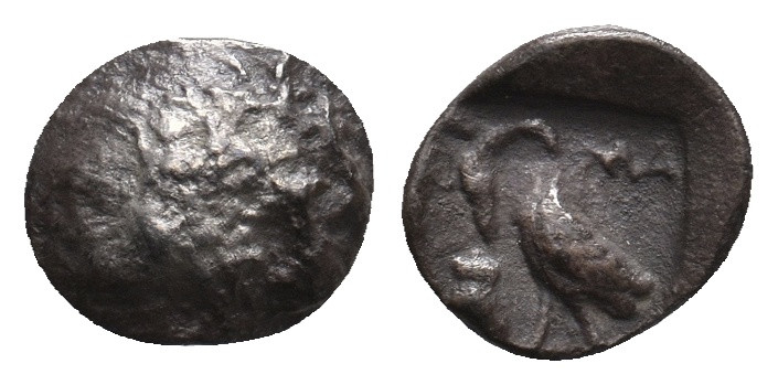 CILICIA. Mallos. (Circa 425-385 BC). AR Hemiobol.
Obv: Uncertain
Rev: Swan sta...