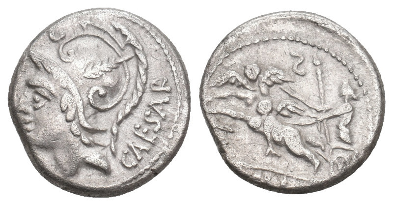 L. JULIUS L. F. CAESAR. 103 BC. AR, Denarius. Rome.
Obv: CAESAR.
Helmeted head...