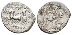 M AEMILIUS SCAURUS and PUB. PLAUTIUS HYPSAEUS, 58 BC. AR, Denarius. Rome.
Obv: M • SCAVR/AED CVR/ EX S C/ REX ARETAS.
Nabatean King Aretas kneeling ...