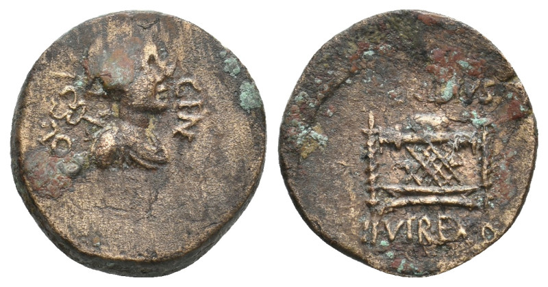 M. FERIDIUS, 40 BC AE. Uncertain mint in Cilicia?, colony.
Obv: CO·IVL·CIN (sic...